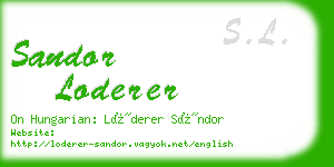 sandor loderer business card